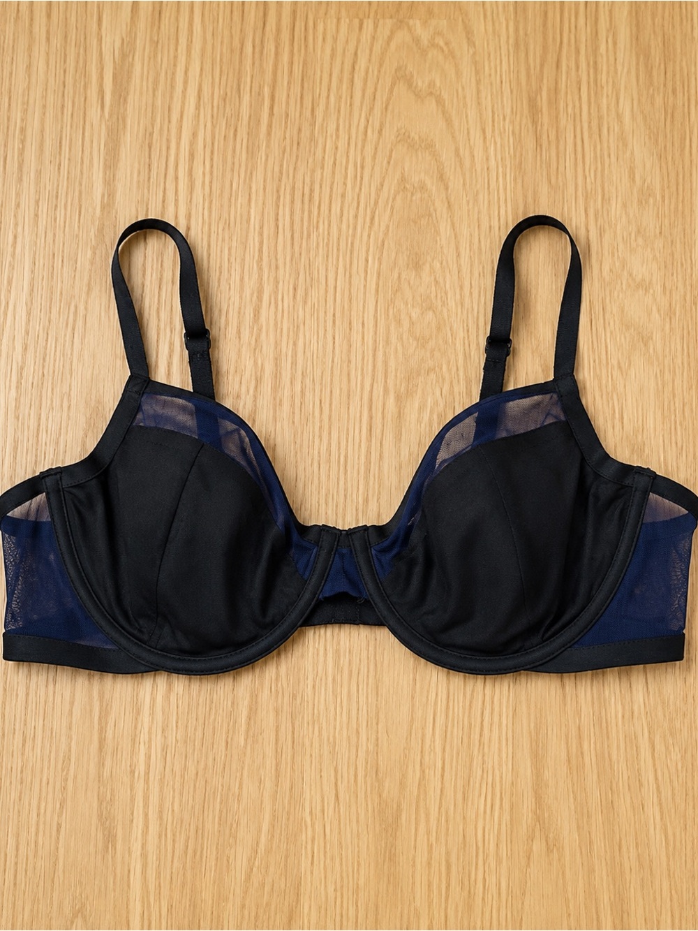 VS Sheer Mesh Underwire Bra in Black and Navy